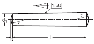 DIN 1 Штифт конический незакаленный, ГОСТ 3129-70, ISO 2339