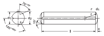 DIN 1473 Штифт цилиндрический с насечкой, EN ISO 8740