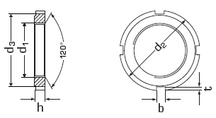 DIN 1804 Гайка круглая шлицевая ГОСТ 11871-88