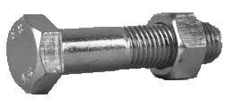 DIN 601 MU Болт с шестигранной головкой, неполная резьба (аналог DIN 931), ISO 4016, класс точности С, с гайкой DIN 555