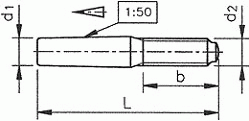 DIN 7977 Штифт конический с резьбовой цапфой постоянной длины, ISO 8737